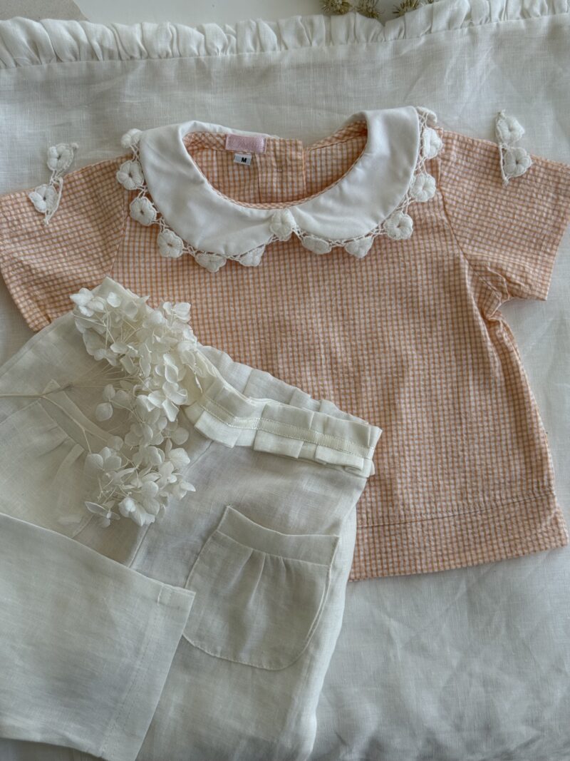 Conjunto Bebê Menina - Bata e Calça de Linho - Image 3
