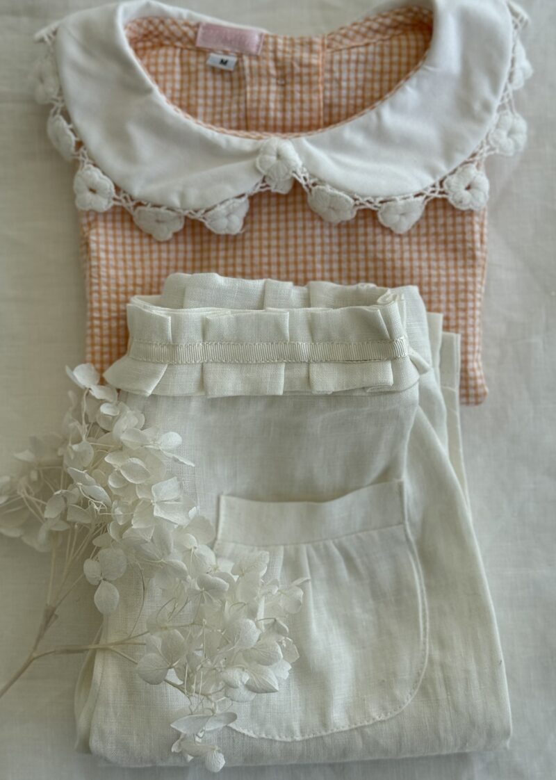 Conjunto Bebê Menina - Bata e Calça de Linho - Image 4