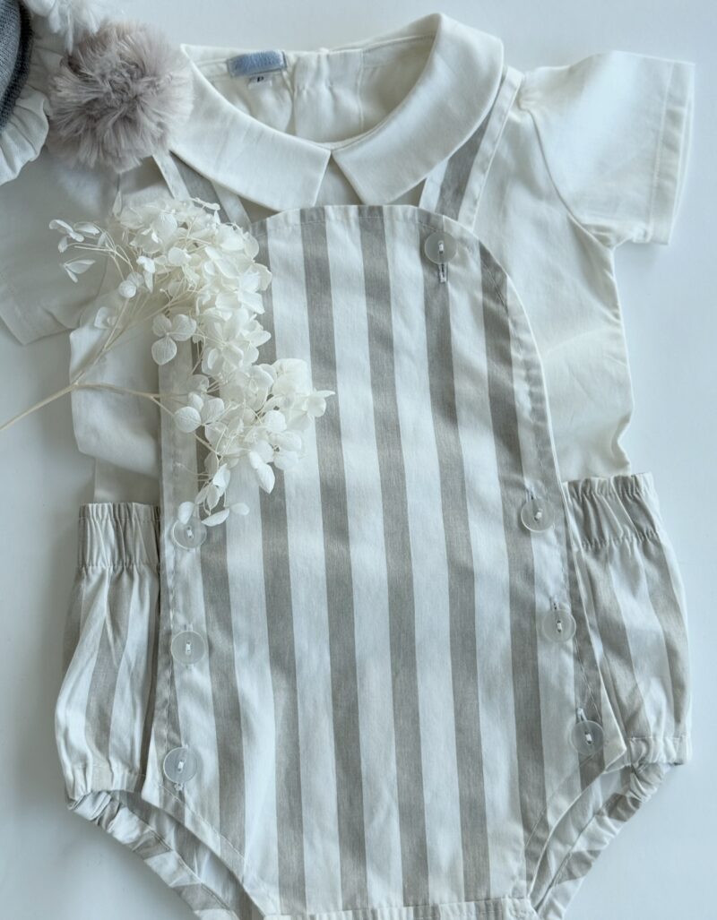 Conjunto Jardineira/Camisa Bebê Menino