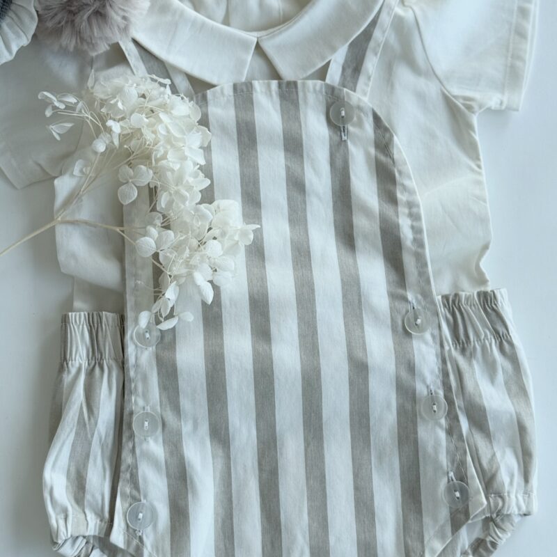 Conjunto Jardineira/Camisa Bebê Menino